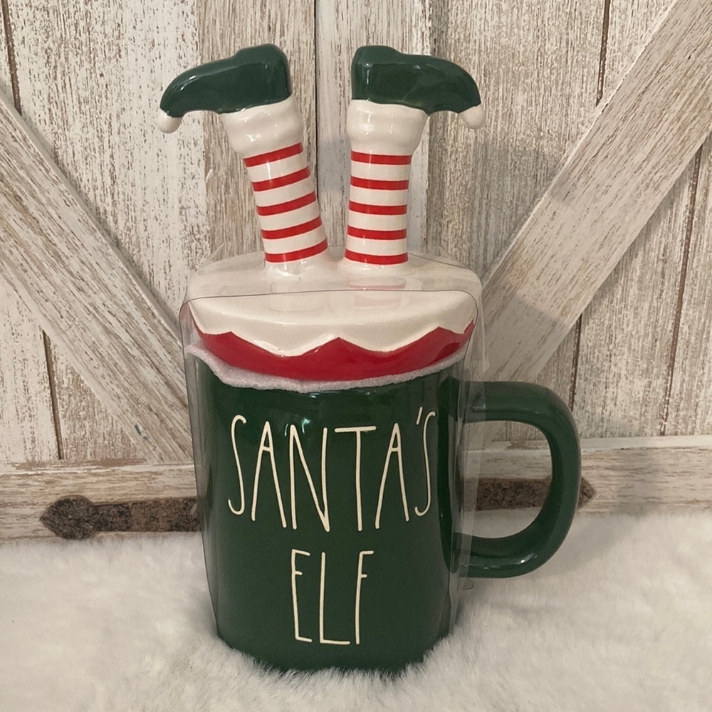 Rae Dunn Santa’s Elf Mug with Topper